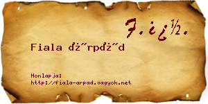 Fiala Árpád névjegykártya