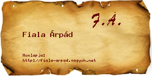 Fiala Árpád névjegykártya