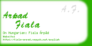 arpad fiala business card