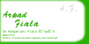 arpad fiala business card